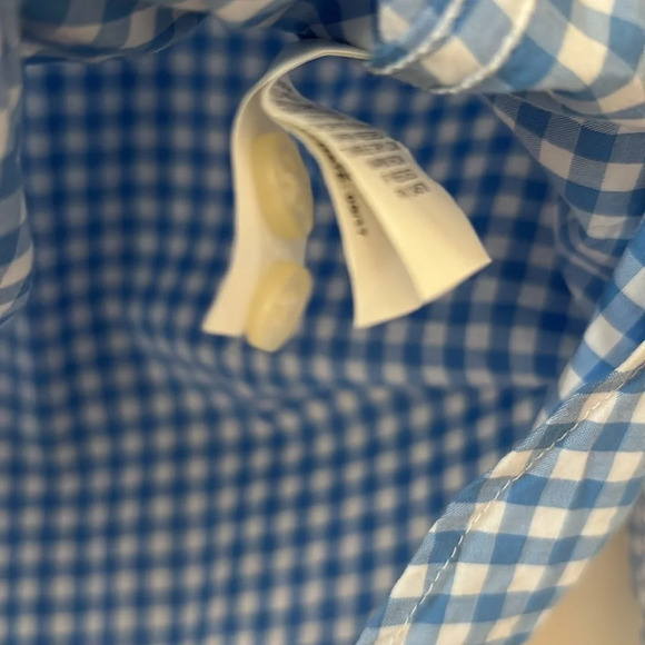 Vineyard Vines Gingham Picnic Style Plaid Size 10 Blue White Button Down Relaxed - Picture 9 of 11